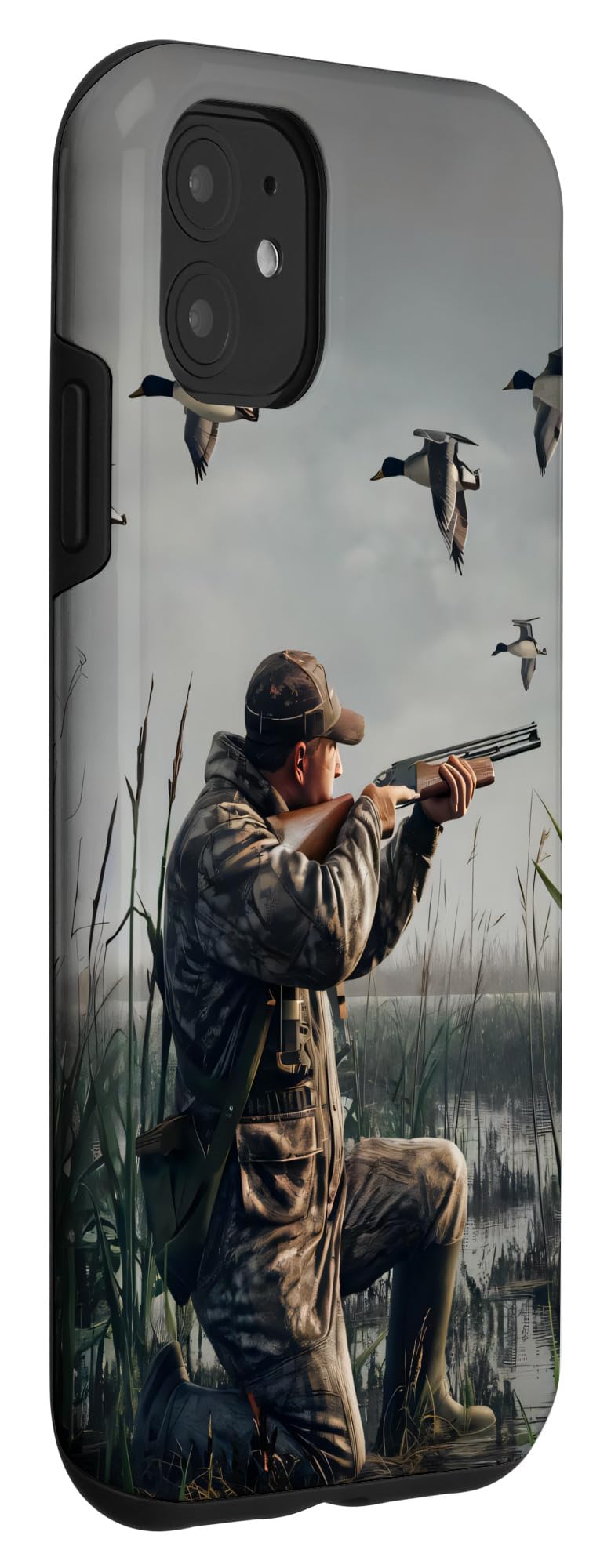 iPhone 11 Duck Hunter Men Vintage painting Case - Image 3