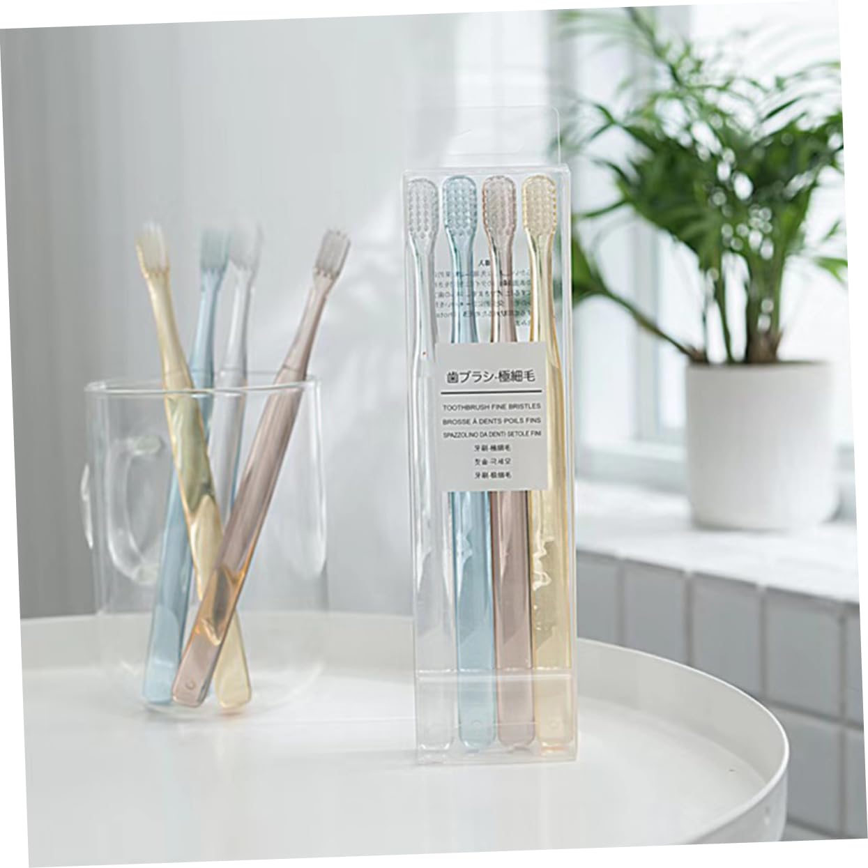 FRCOLOR pezzi spazzolino da denti per adulti, igiene orale, morbido spazzolino da denti per adulti, spazzolino a carbone, con setole morbide, spazzolini da viaggio, setole, spazzolini da denti,