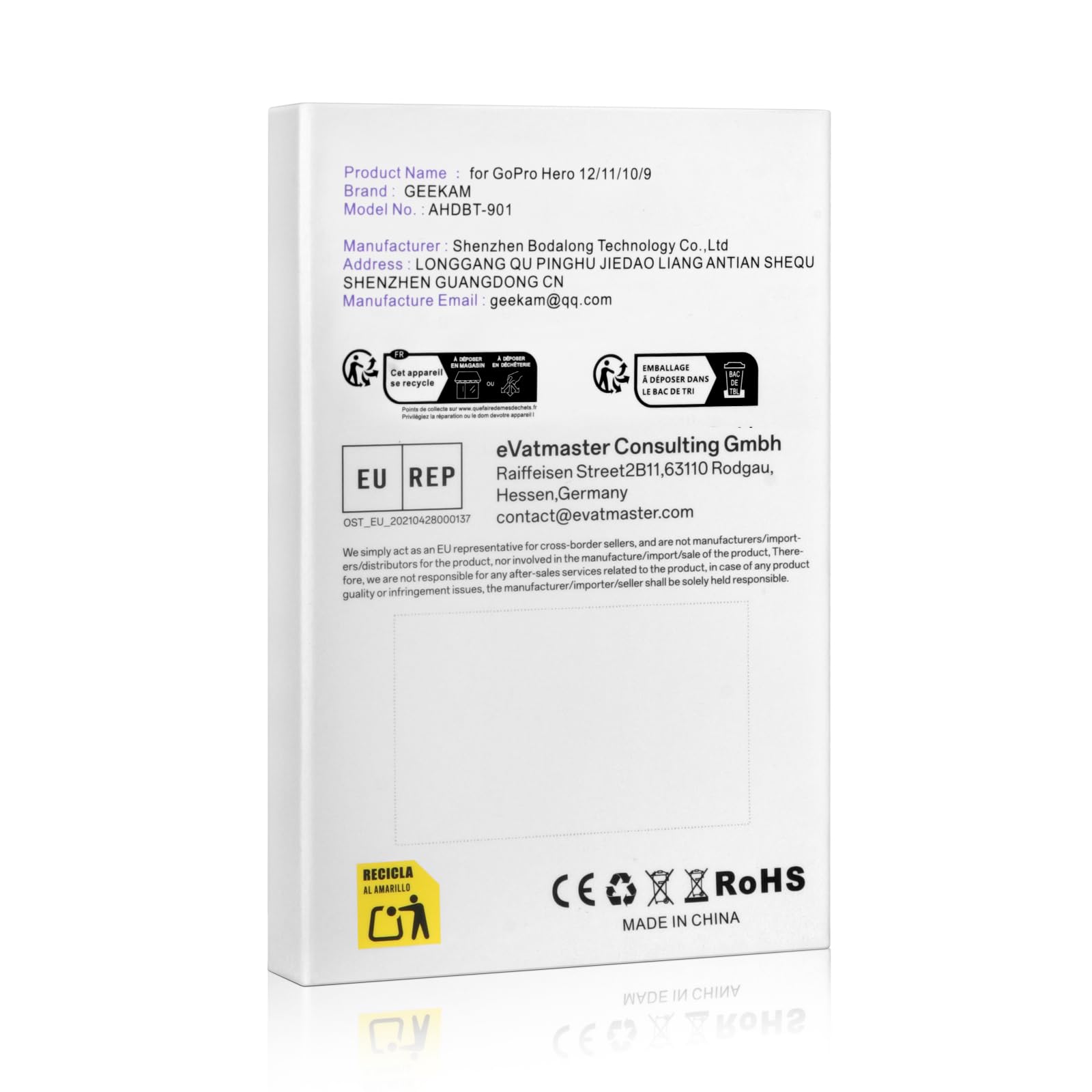 2 baterías recargables compatibles con Hero 9 10 11 12