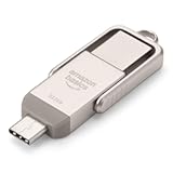 Amazon Basics USB Flash Drive&comma; Thumb Drive Memory Stick with USB C and USB A Dual Ports&comma; 512GB&comma; Champagne Silver