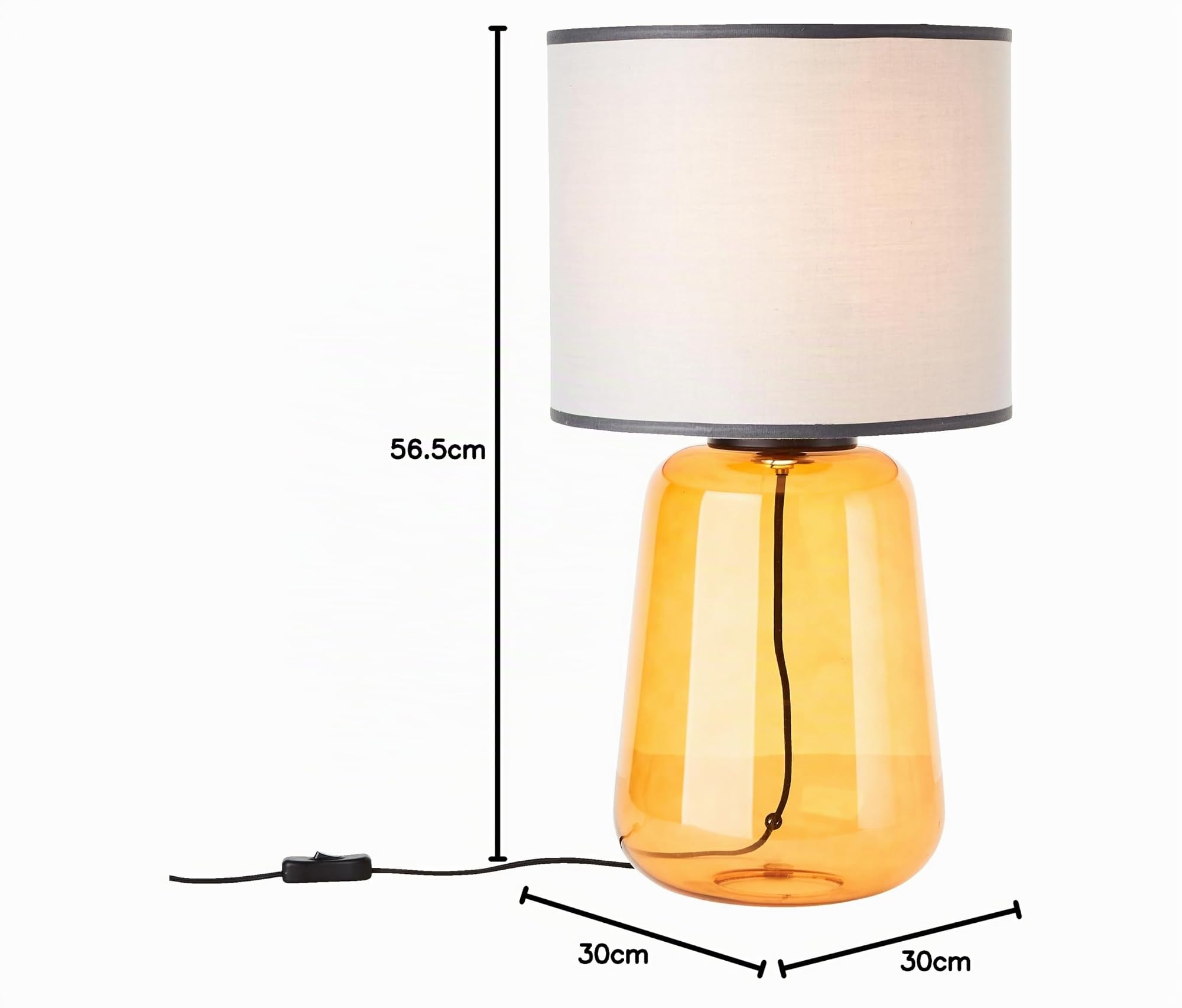 Lightbox Tischlampe - Tischleuchte mit Stoffschirm - Lampe für Wohnzimmer, Schlafzimmer & Fensterbank - exkl. E27 LED