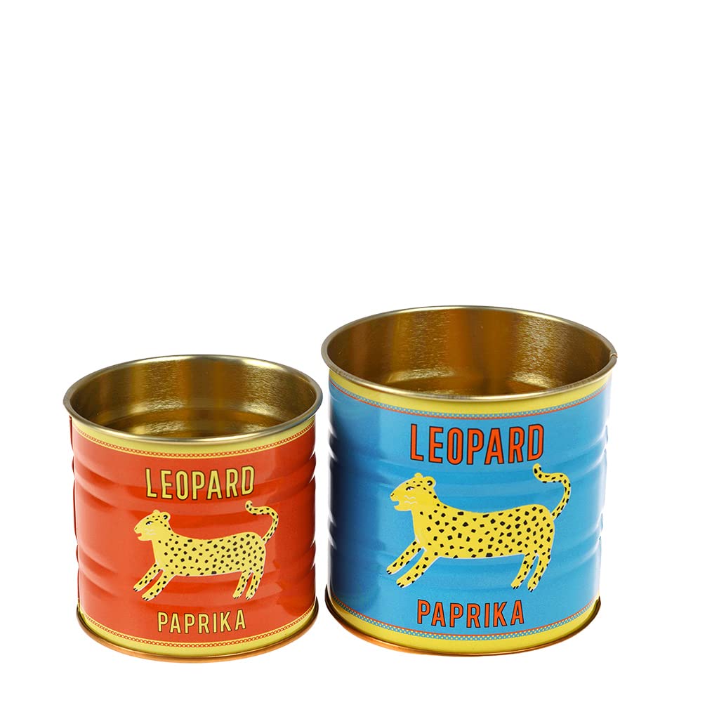 Rex London Leopard Storage Tins Set of 2 - Retro Kitchen Accessories, Mini — image 1