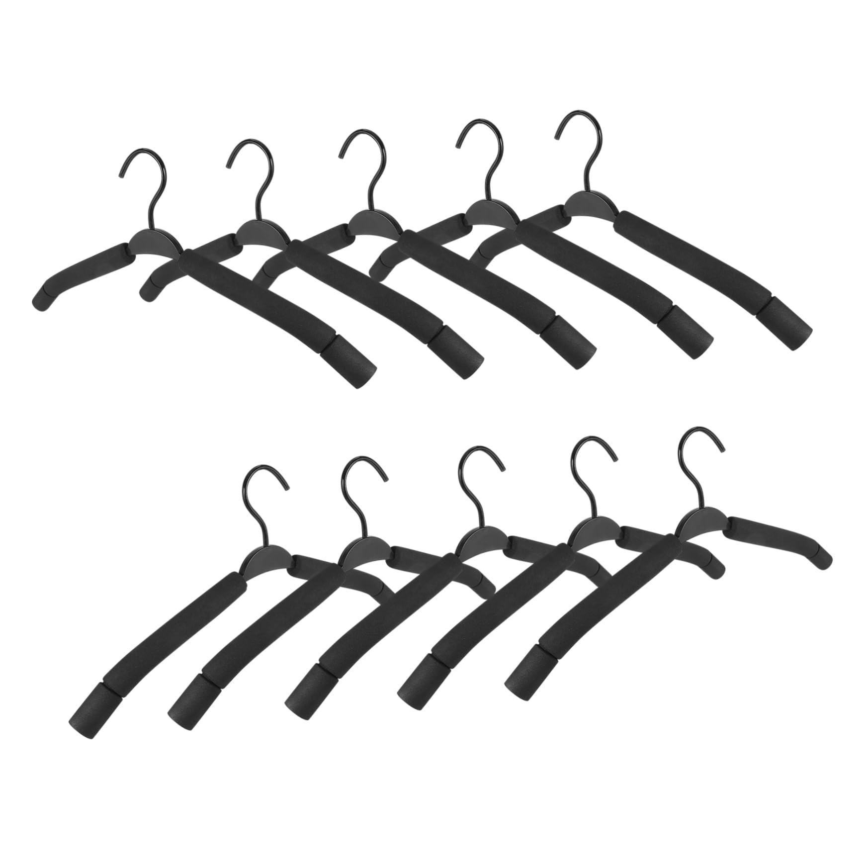 Vaguelly Grucce per Pantaloni Facili da Usare Pinze Antiscivolo in Spugna Nera Set 10 per Organizzazione Guardaroba in Casa e Camera da Letto