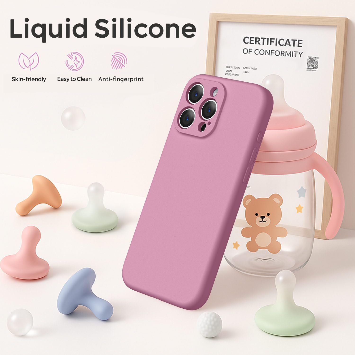 Ktele Magnetic for iPhone 16 Pro Max Case [Compatible with Magsafe] [Premium Silicone Satin-Smooth Touch] Slim Shockproof Anti-Scratch Microfiber Lining Case, 6.9 inch, Lavender Purple - Image 4