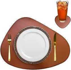 Genérico 4 Jogo Americano de Souplast Couro Caramelo Aniversário 45cm x 34cm