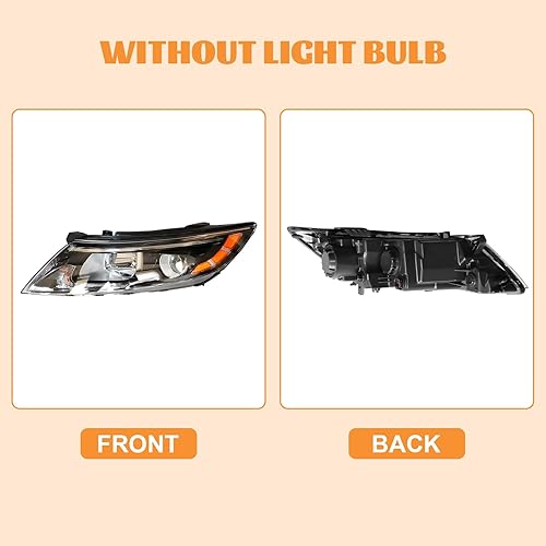 Miniatura 8 de Para 2014 2015 Kia Optima Faros Halógenos Izquierdo del lado del conductor Proyector Negro Carcasa sin DRL (Solo para el modelo estadounidense)