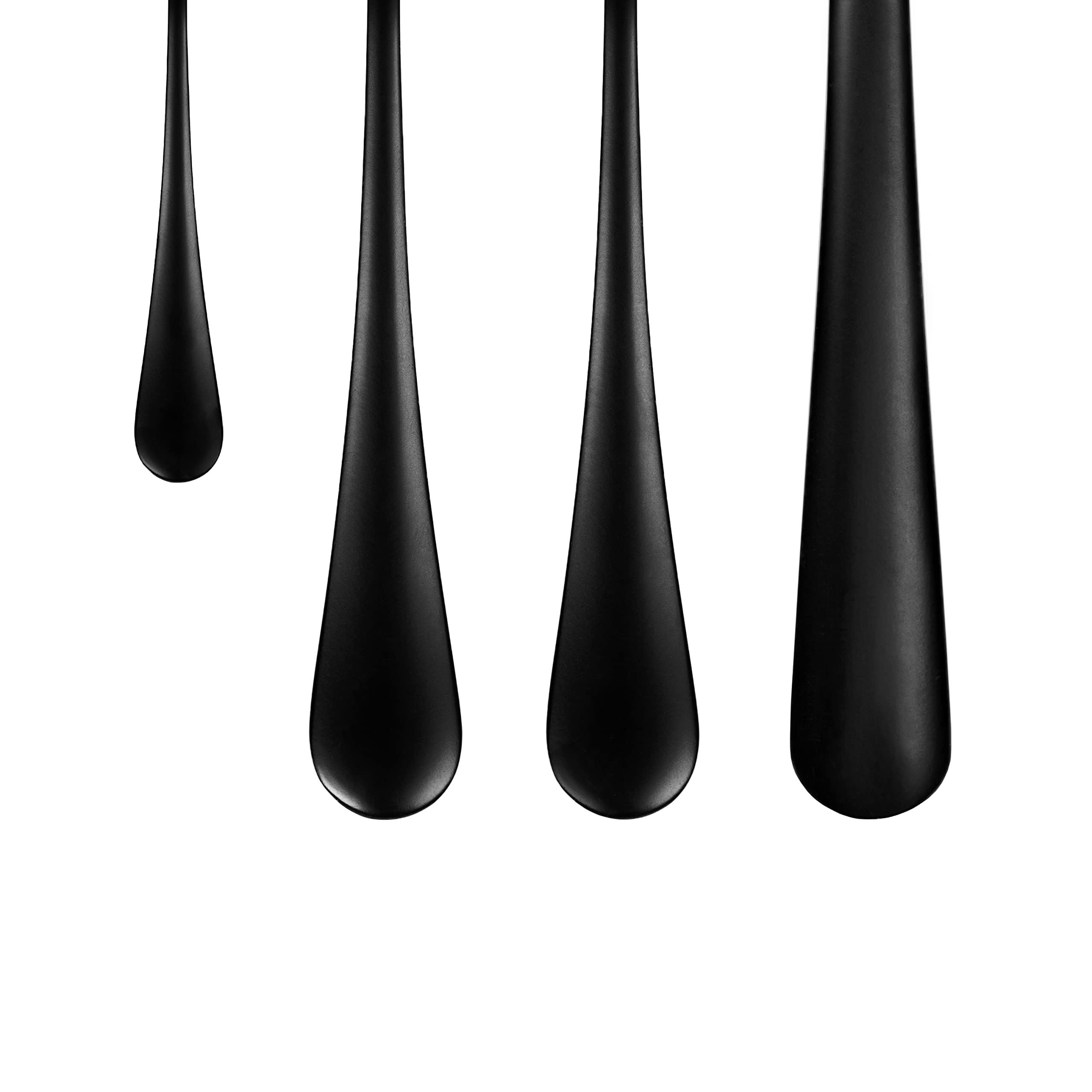 Krumble Besteck-Set 24 Teile - 6 Personen - Besteck-Set besteht aus einem Messer, Gabel, Löffel und Dessertlöffel - Tafelmesser - Tafellöffel - Edelstahl - Gold und schwarz