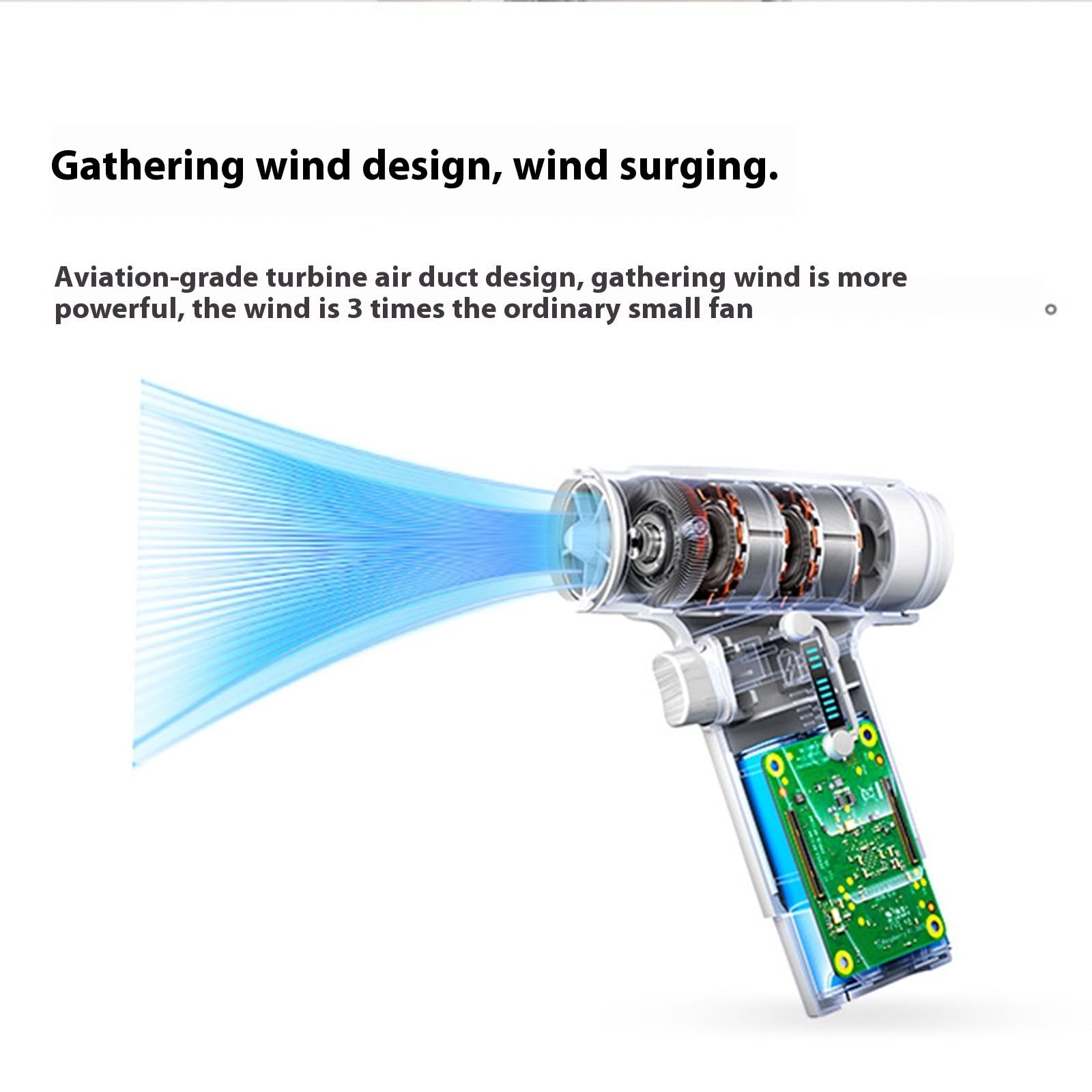 Ventilador portátil de mano de 4000 mAh, soplador de aire recargable, 6 velocidades, ajustable, 110000 rpm, para viajes, al aire libre, industrial