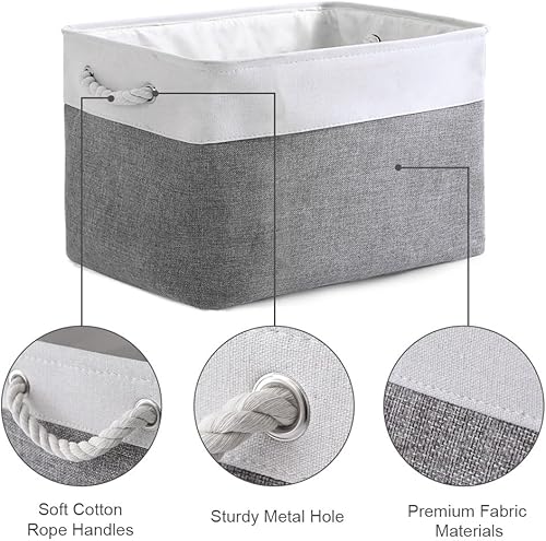 Miniatura 6 de TheWarmHome - Canasta de organización y almacenamiento para organizar - Paquete de 3 unidades, cestas de almacenamiento de 16x12x12 pulgadas, cubos