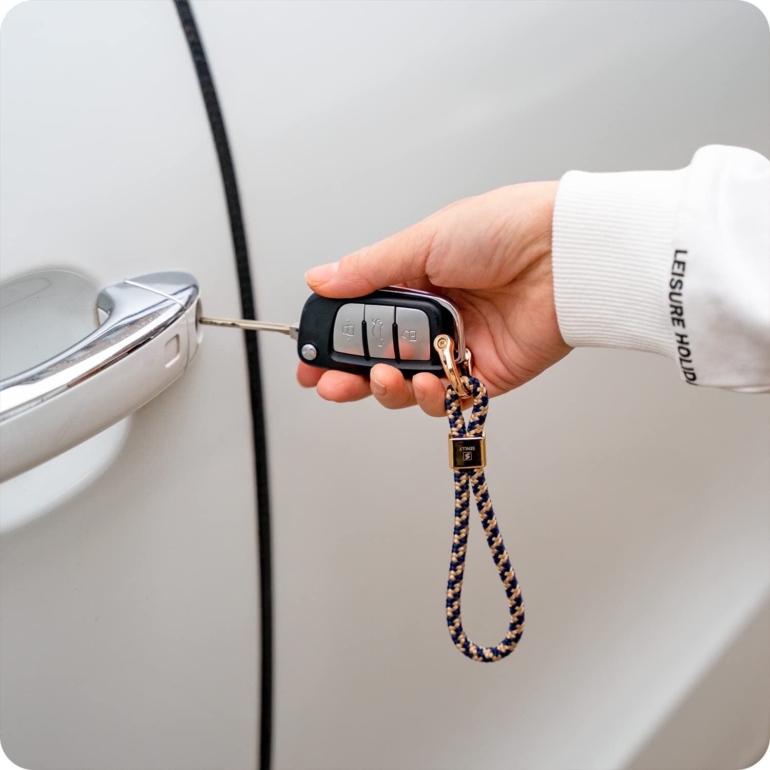 SENLLY Llavero para Coche, Diseño Minimalista Original Universal Cordón para Car Llave Fob — view 3