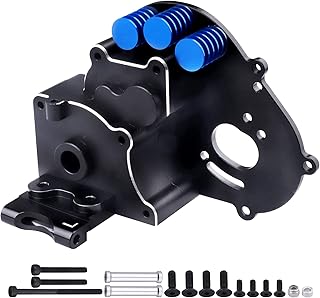 CrazyHobby Aluminum Transmission Case Gearbox with Motor Plate and Arm Mounts for 1/10 Traxxas Slash 2WD Rustler Stampede Bandit Replace of 3691