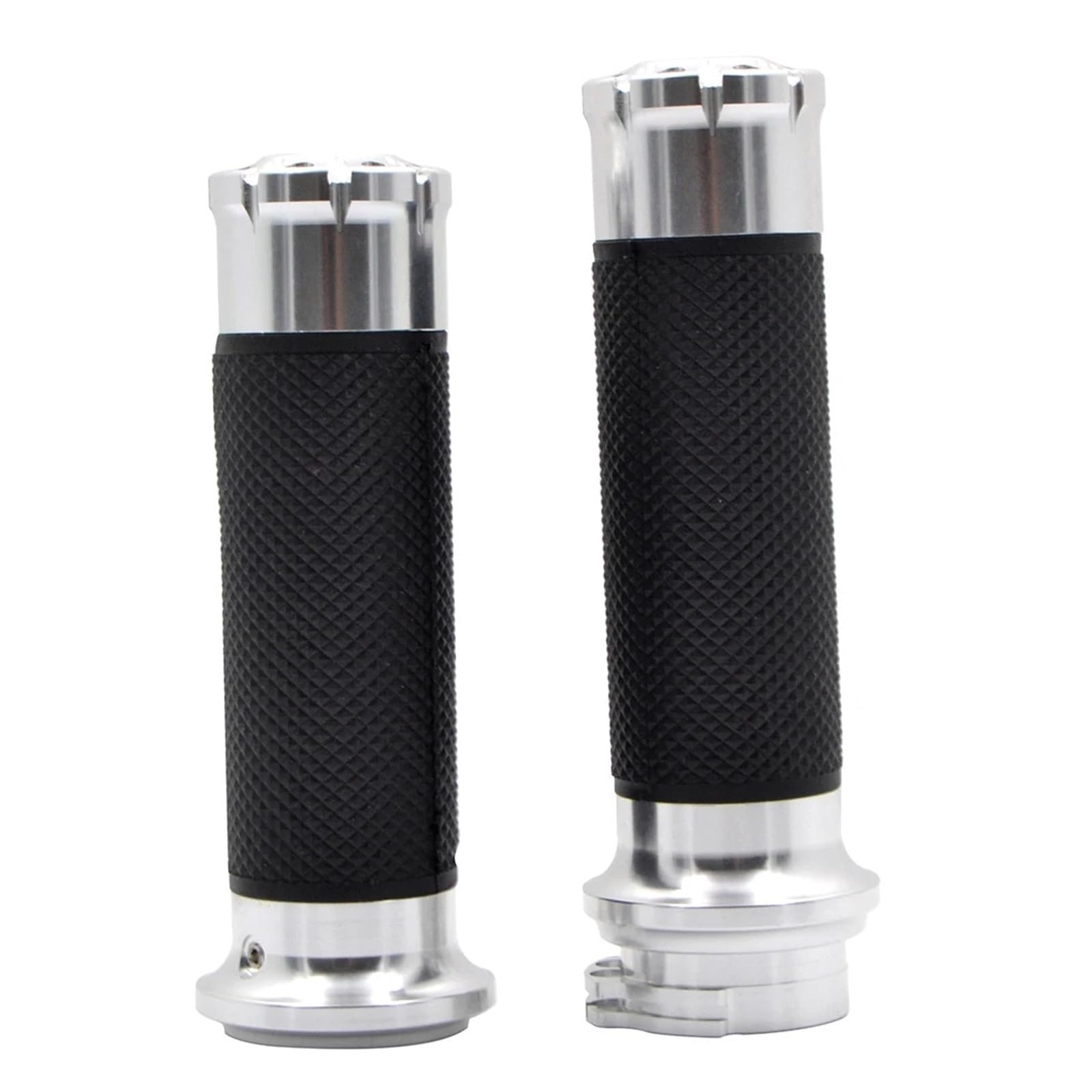 Empuñaduras Manillar Manillar De Goma Antideslizante para Motocicleta, Empuñaduras Cruzadas, Empuñadura De Barra para Softail para Dyna Turismo, Empuñaduras De Manillar(Silver Grips)