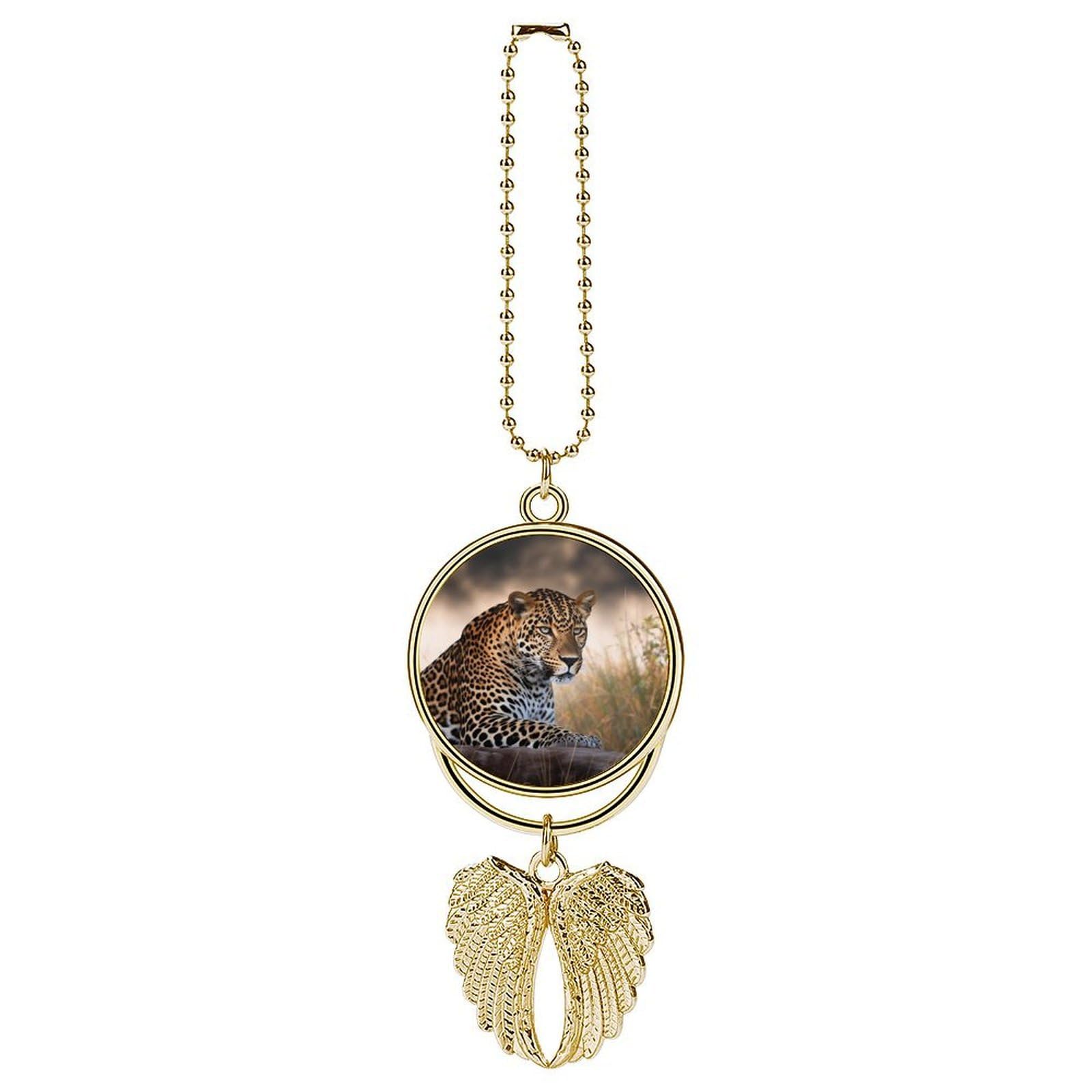 African Animal Leopard Car Pendant Rear View Mirror Hanging Ornament Auto Metal Charm for Aesthetic Interior Decor. Lucky Car Accessories Cute Funny Hanging Decor for Car Truck