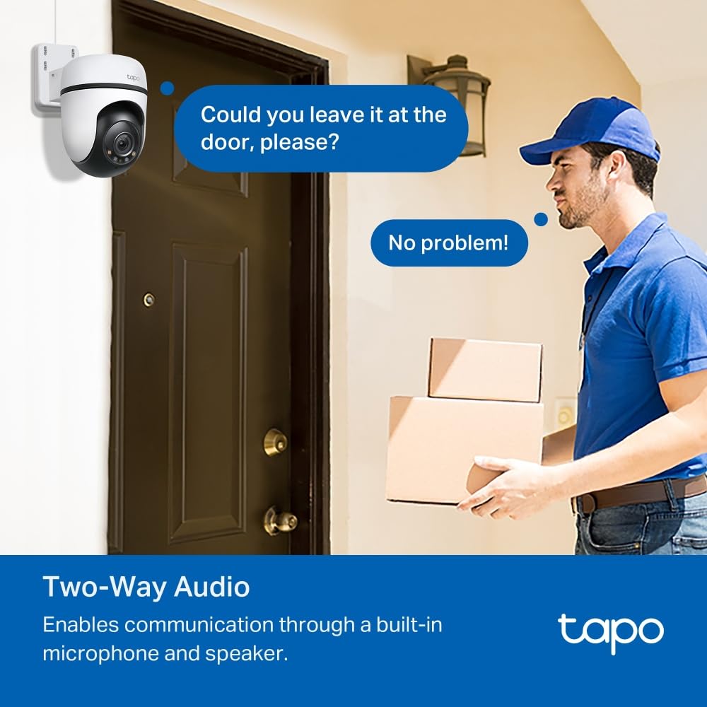 Tapo C52A 360° Überwachungskamera Außen, 2K 4MP, Starlight Farbe Nachtsicht, KI-Erkennung, Bewegungsverfolgung, WLAN oder Ethernet, microSD-Karte bis zu 512 GB