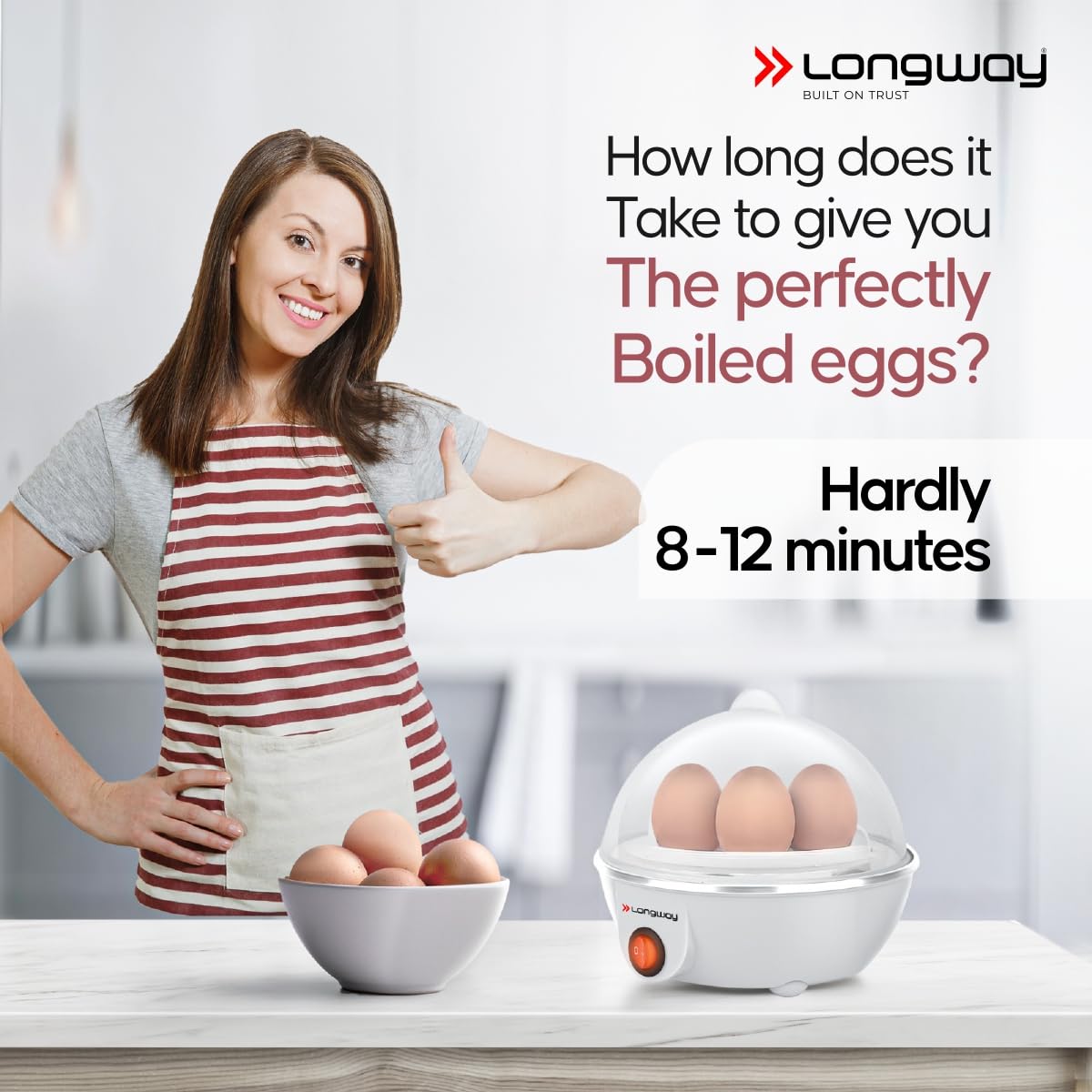 LONGWAY Eggo 350W Egg Boiler - Cook 7 Eggs! -4 LONGWAY Eggo 350W Egg Boiler - Cook 7 Eggs! -4