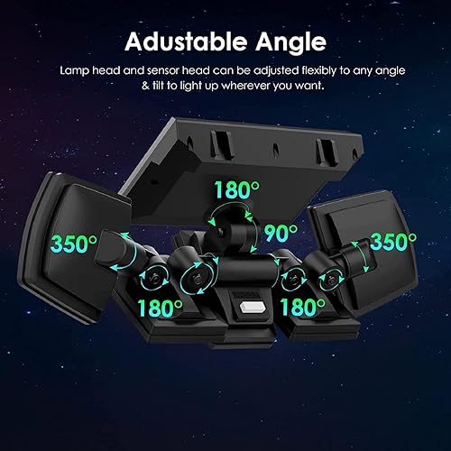 Miniatura 3 de Luces solares para exteriores de 240 2 con sensor de movimiento, impermeable, 560 LED, panel separado, cable de 16.5 pies, modo de iluminación del