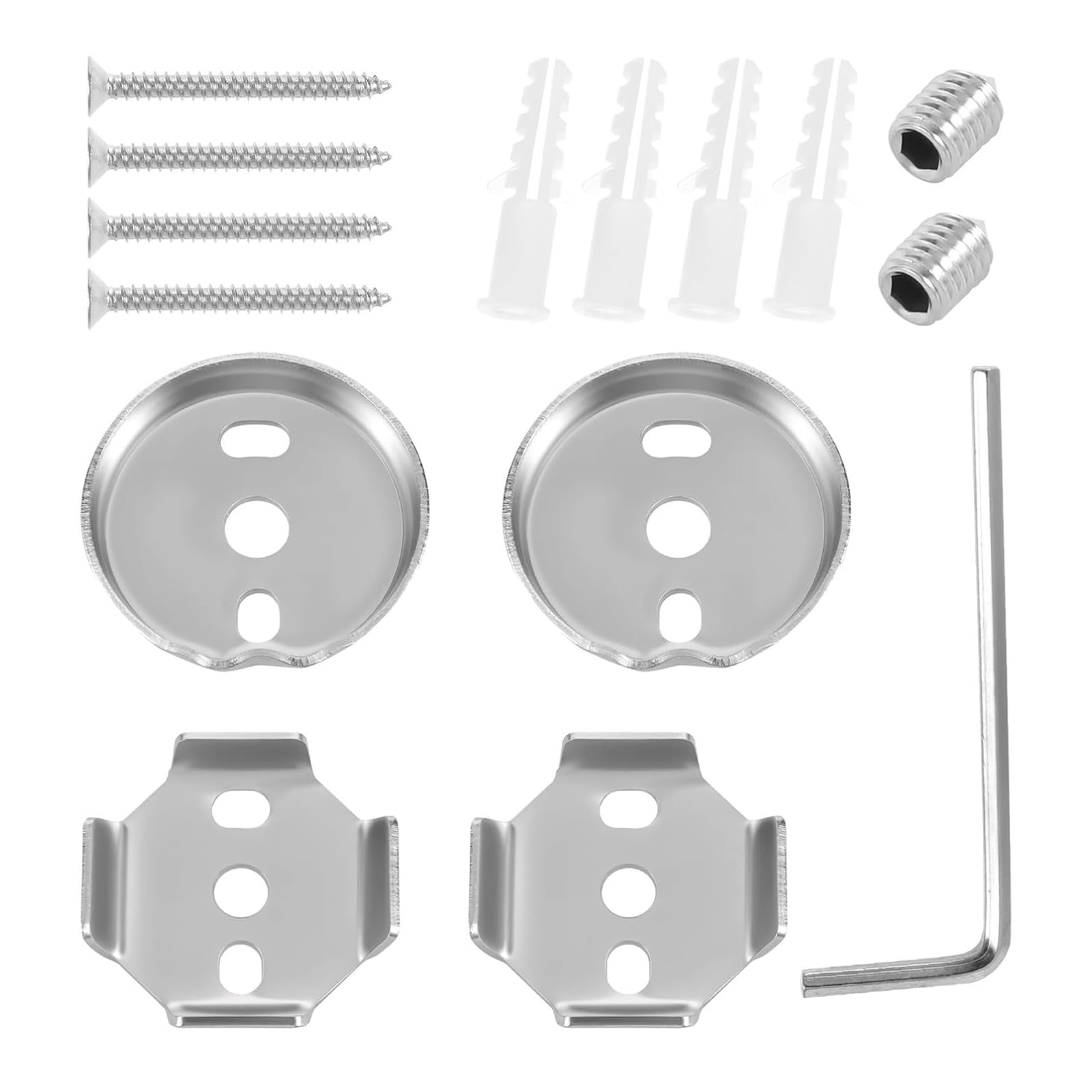 Maxtonser Durability Towel Rack Mounting Set Silver Stainless Steel Replacement Hardware for Bathroom Fixtures