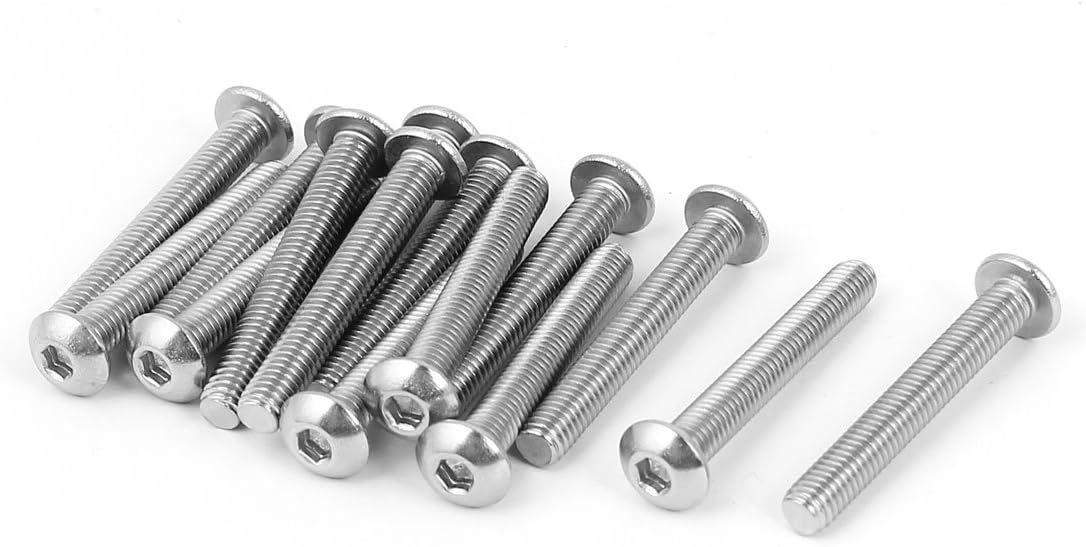 uxcell M5 x 35mm Stainless Steel Button Head Socket Cap Screw 15 Pcs