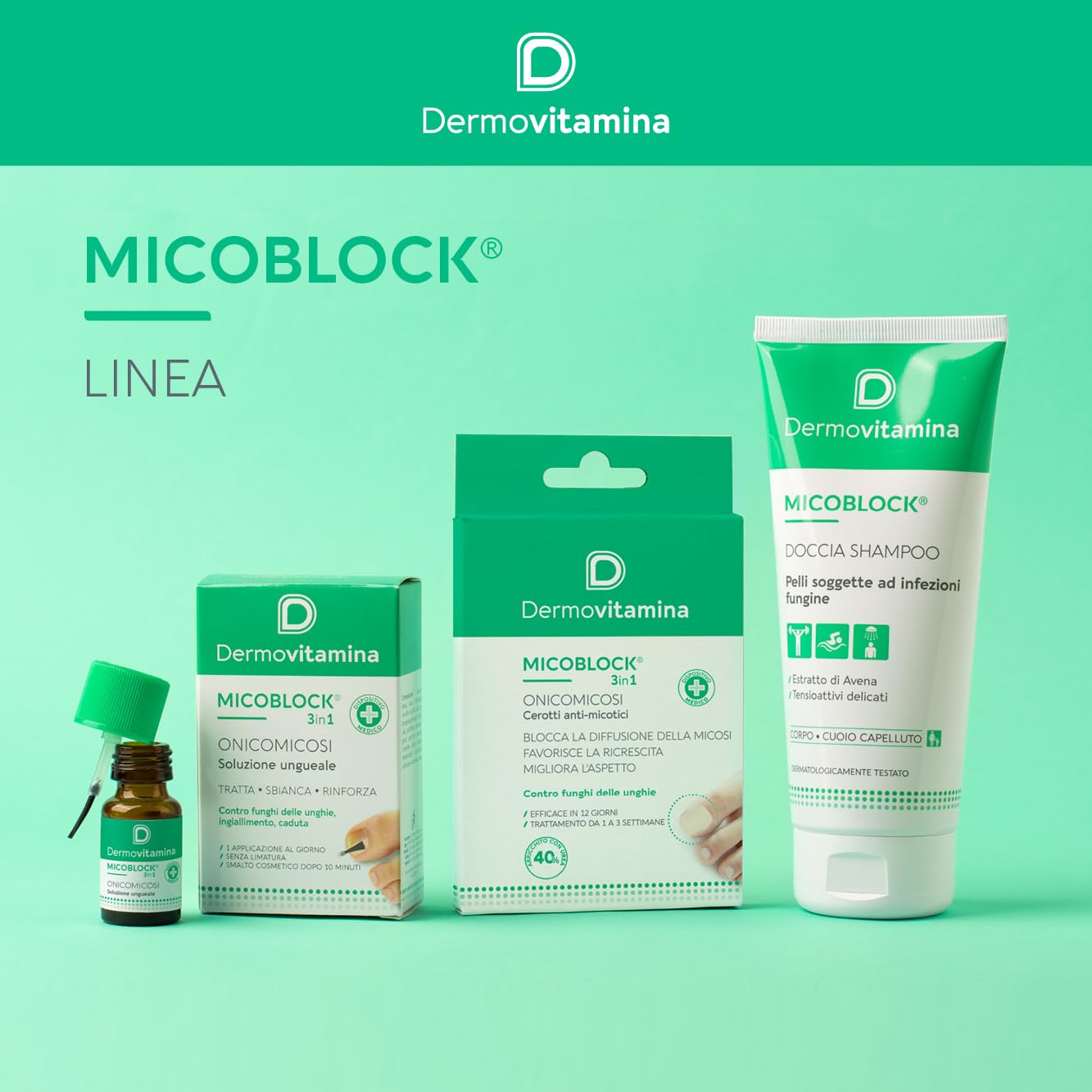 Dermovitamina Micoblock 3in1 Crema Piede d'Atleta - Trattamento dei Sintomi delle Micosi del Piedi - Contro Prurito, Macerazione e Cattivo Odore - Rapida Asciugatura - Senza Acetone - 30 ml