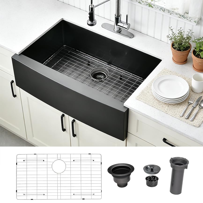VALISY Black Farmhouse Sink