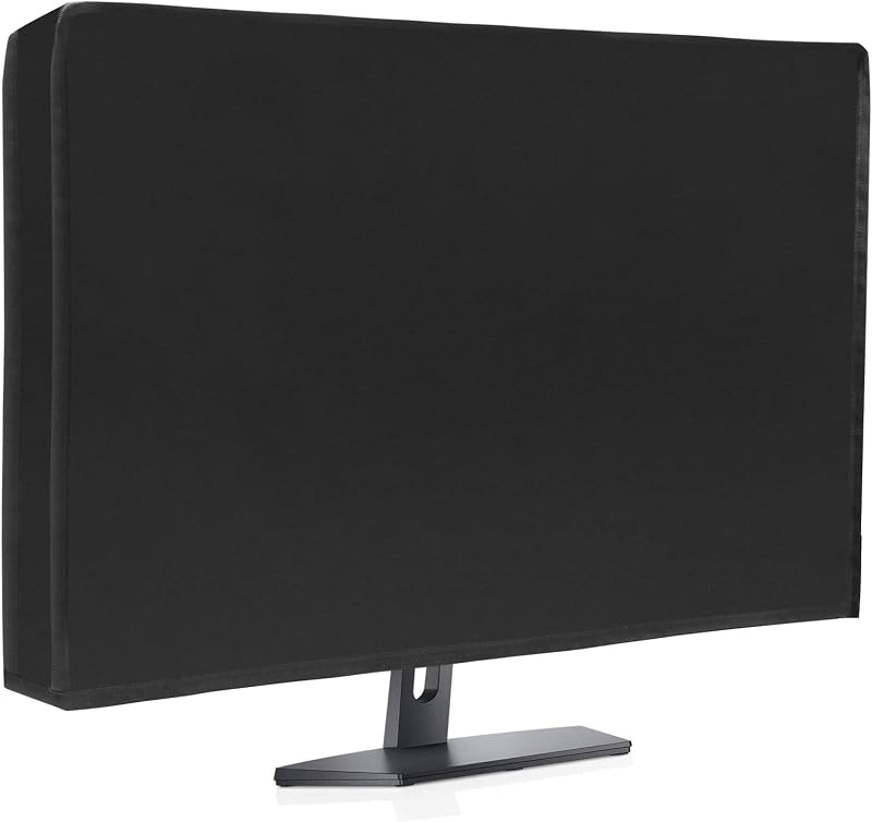Luxiv Computer Monitor Dust Cover Black Anti-Dust Screen Cover 24X18X3.2In | Fits Most 24-26In Monitors, 420D Oxford Full Body Cover, For LCD Screens, HD Panels, TV Screens, Desktop Displays, Washable
