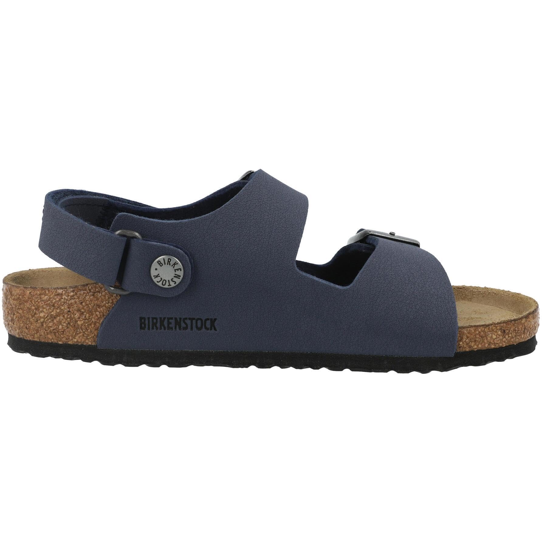 Birkenstock Milano 1030427 - Sandalia azul marino para niño y niño, doble hebilla y , corcho y piel