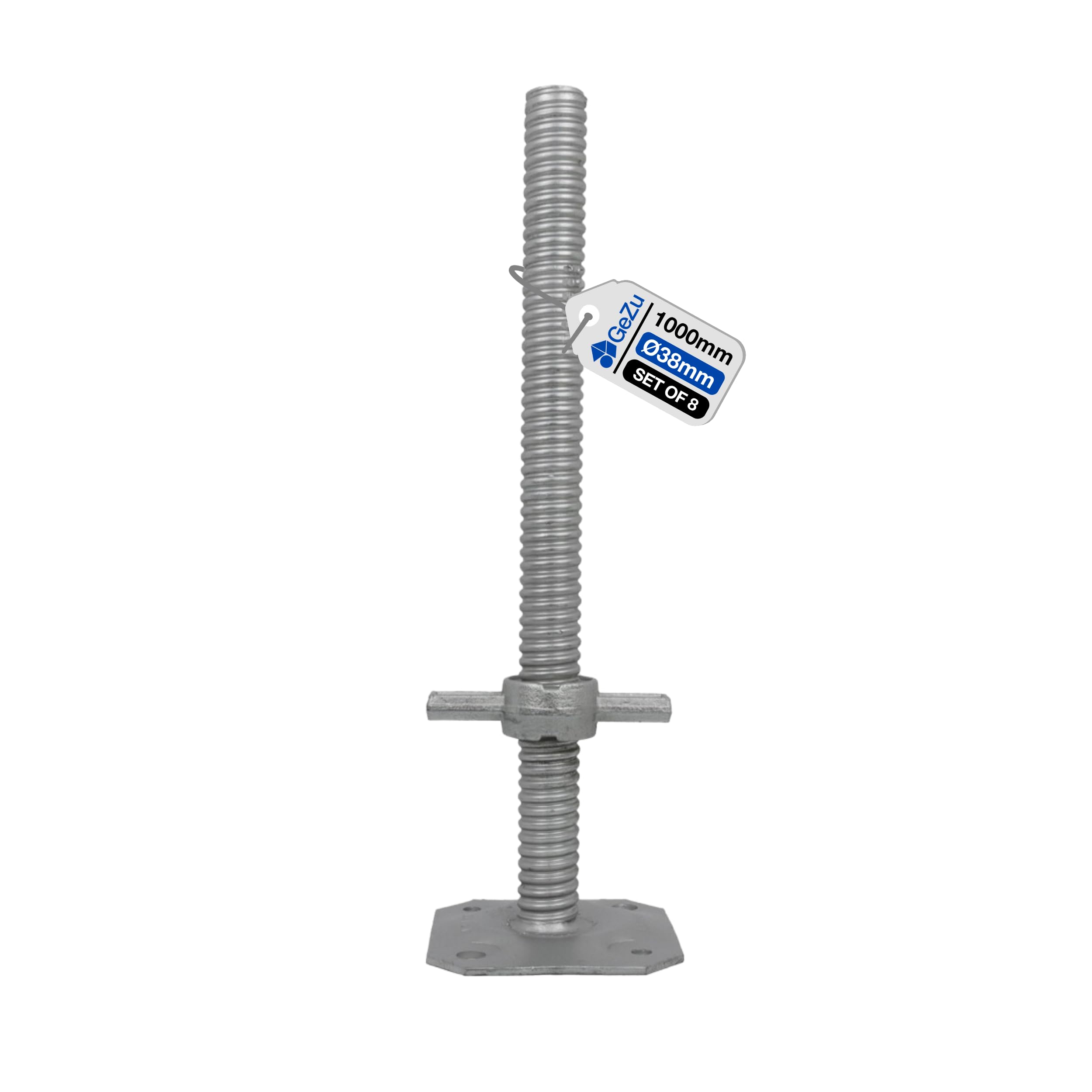 GeZu Impex Scaffold Base Jack Ø 38 x 1000 mm Set of 8