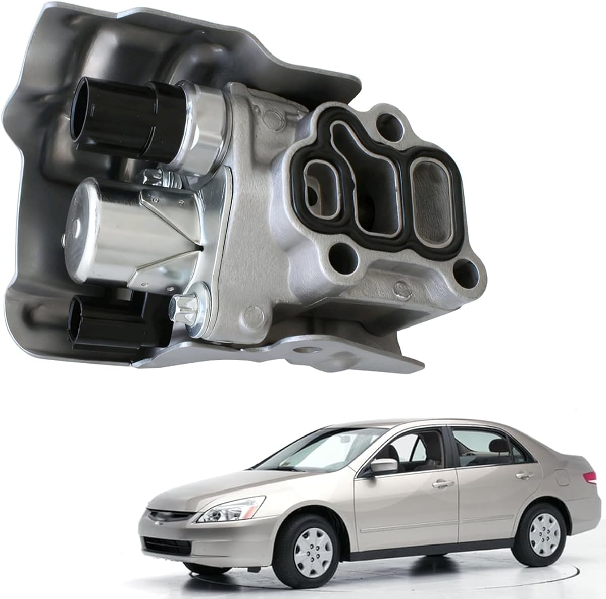 AUCERAMIC 15810RAAA03 15810PPAA01 K20 K24 VTEC Solenoid Spool Valve w/Oil Pressure Switch Gasket Fit for 2002-2011 Honda Civic CR-V Element Accord, 2002-2006 Acura RSX L4 2.0L 2.4L 15810PNEG01