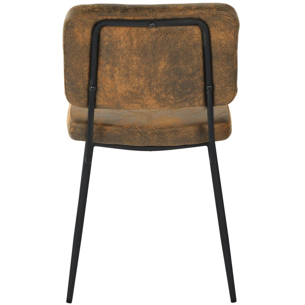 Shally Dogan Juego de 2 sillas para Comedor con Patas de Acero Negro y Asiento y Revestimiento de Piel sintética, Silla ergonómica de diseño nórdico, Ideal para Dormitorio, Cocina, Oficina