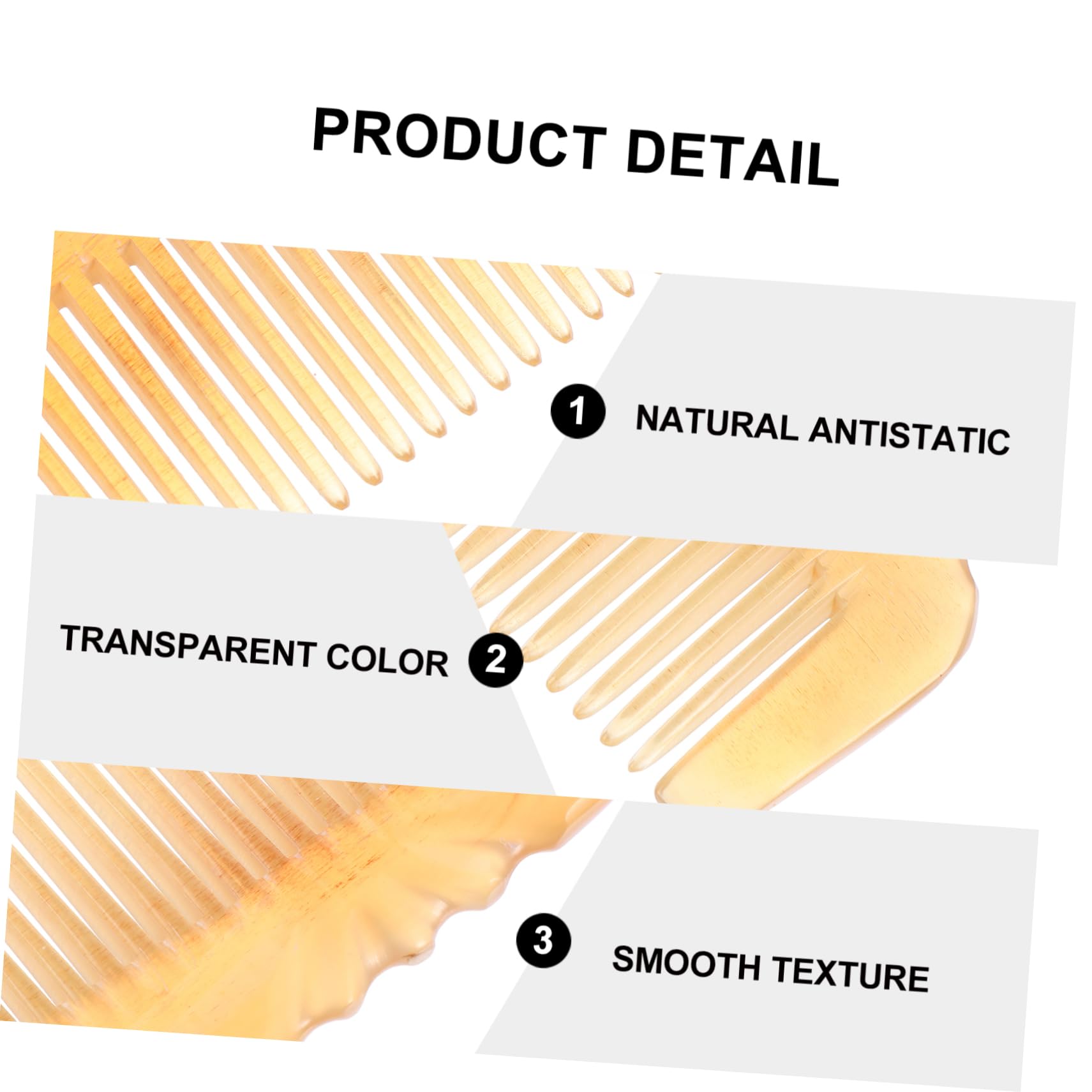 FOMIYES 3piezas Peine De Cuerno De Oveja Natural Para Masaje y Desenredo Del Cabello y Antiestático Para Hombres y Mujeres