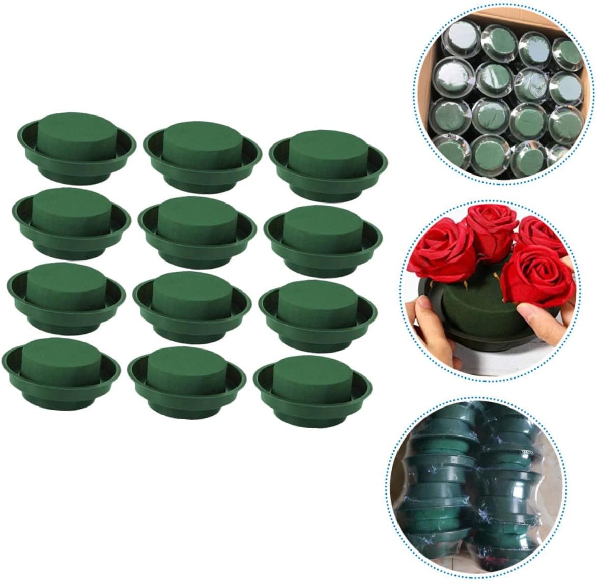SEWACC 12 Pcs Dry Floral Foam Flower Arranging Foam Blocks Floral Supplies Floral Foam with Bowl DIY Flowers Foam for Flower Arrangements Flower Foam Cylinder Resin Flower Stand