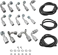 MOTOQUEEN AC Hose Kit R134a for GM Vehicles - Buick Chevrolet Cadillac GMC - Thick Rubber Hoses Fittings O-Rings
