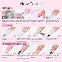 Vista 6 de Solide Builder Gel para uñas antiadherente Kit de uñas de gel constructor de manos transparente y rosa, 4 onzas, extensión de uñas de repuesto