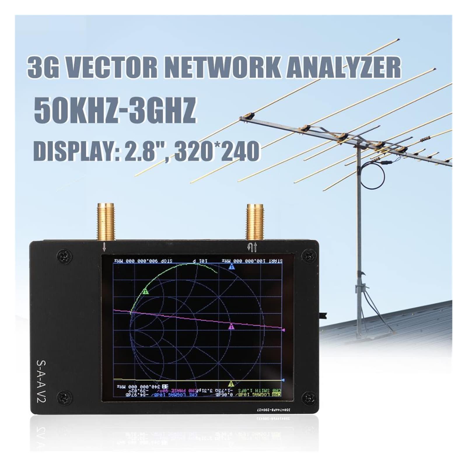 Analizator Widma, Przenośna profesjonalna analizator anteny 3G Vector Network Analyzer S-A-A-2 Analizator krótka fala HF VHF UHF Z mieszkaniem(Antenna Analyzer)