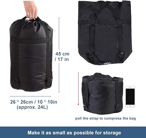 Miniatura 4 de [Ligero y resistente] Yosoo - Saco de compresión para mochileros, viajes, rejilla de nailon, bolsa de compresión Oxford, paquete de 2 unidades