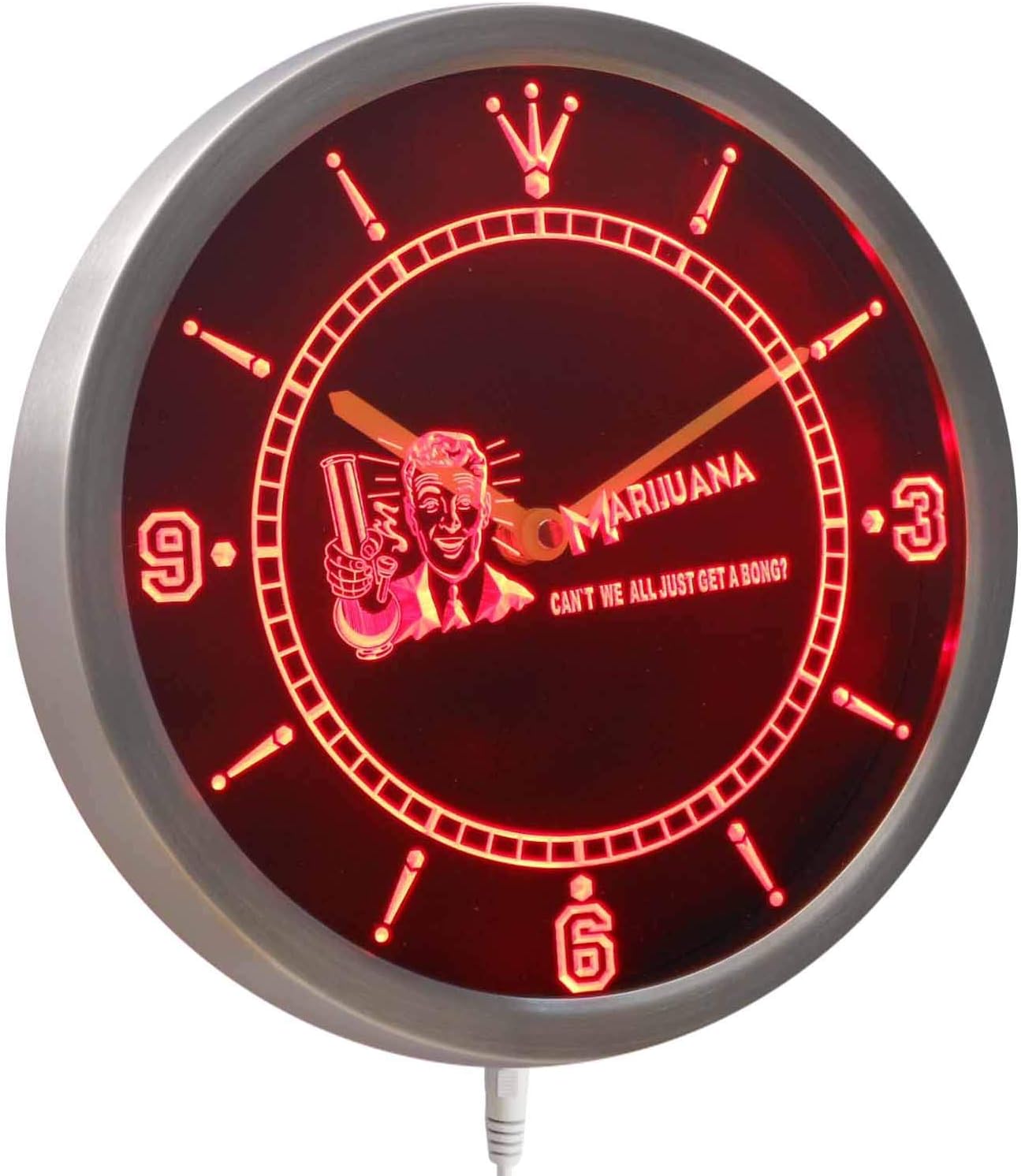 ADVPRO nc0387-g Marijuana High Life Get a Bong Neon Sign LED Wall Clock