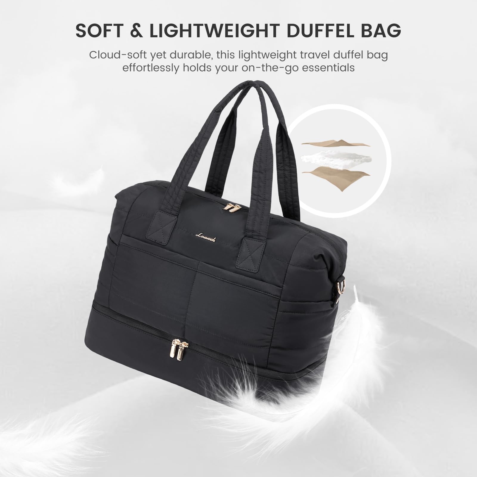 LOVEVOOK Reisetasche, Schwarz, Extra Large