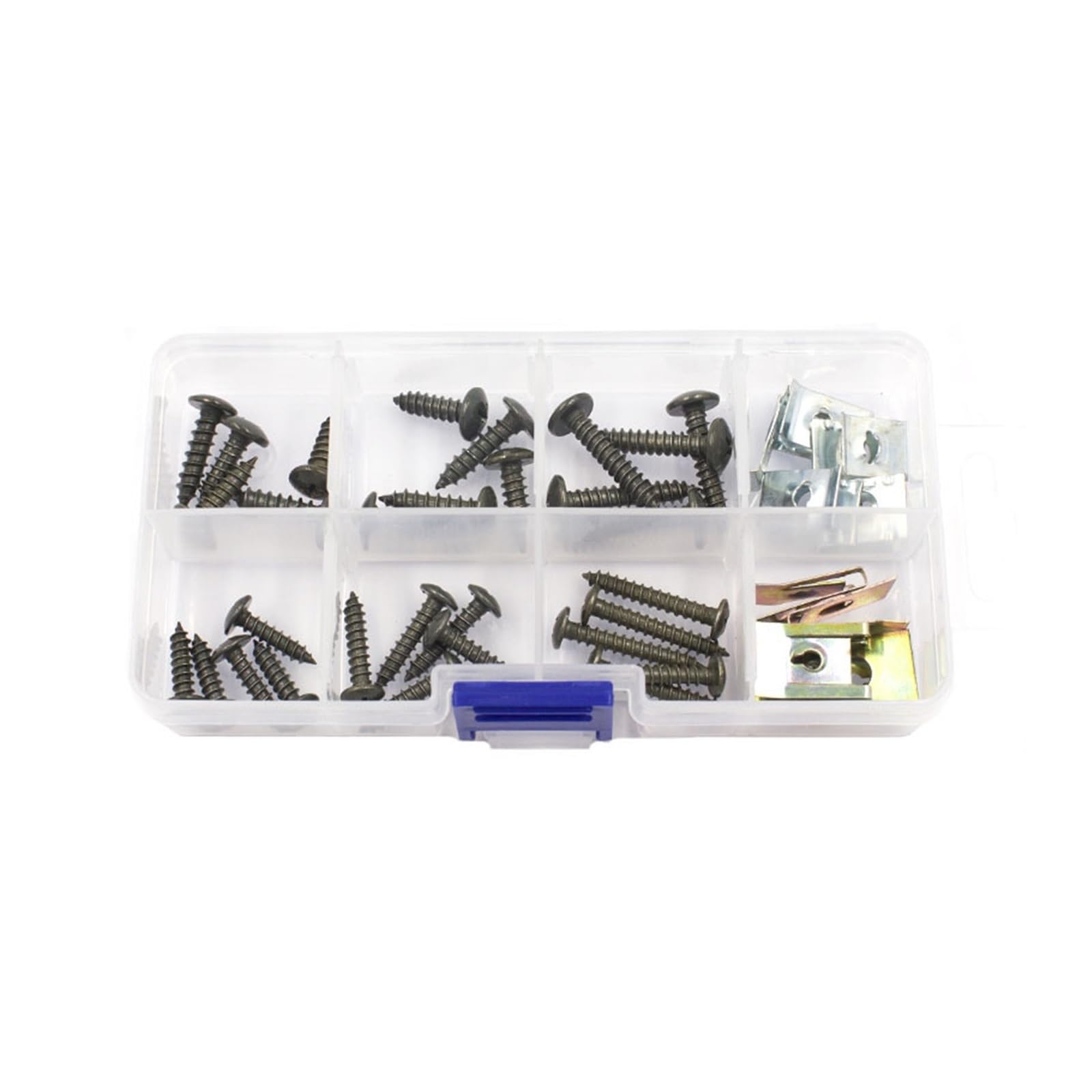 Tornillos autorroscantes cruzados M4 M5 y clips en U anti vibración