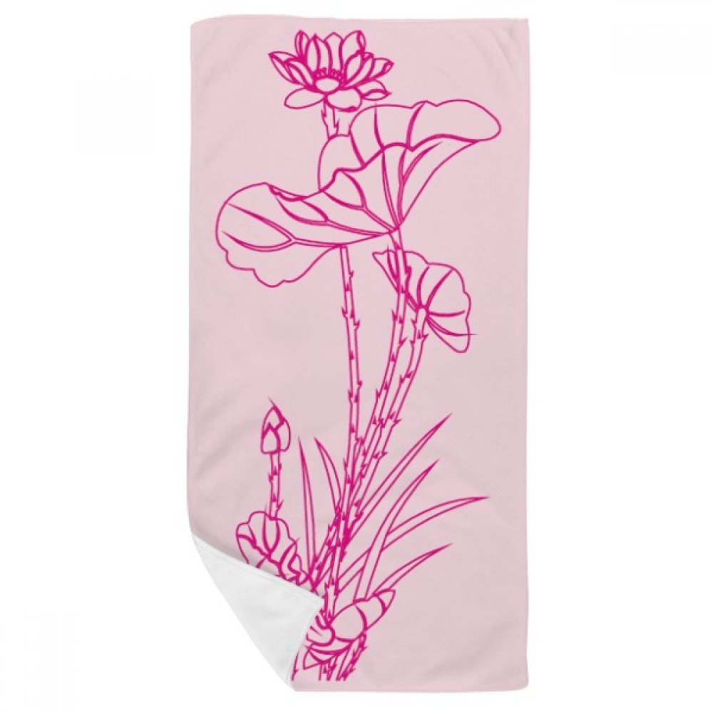 Serviette de bain doux motif lotus 35x70cm multicolore pour la douche