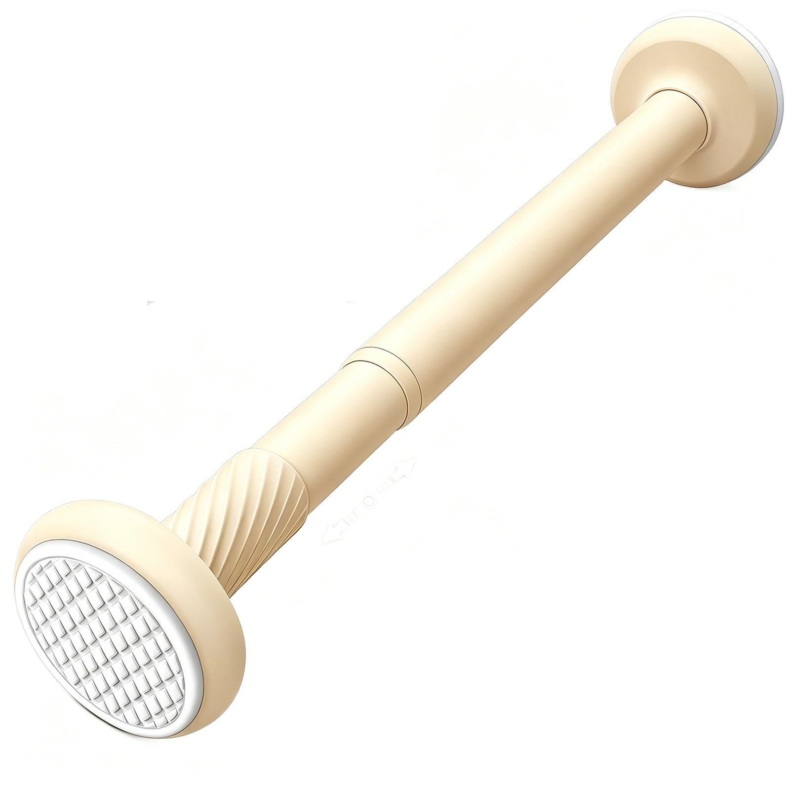 Shower Curtain Rod, Adjustable Tension Curtain Rod, Nonslip, Stainless Steel No Drill for Bathroom Kitchen and Closet(Yellow,370-440cm/145-173in)