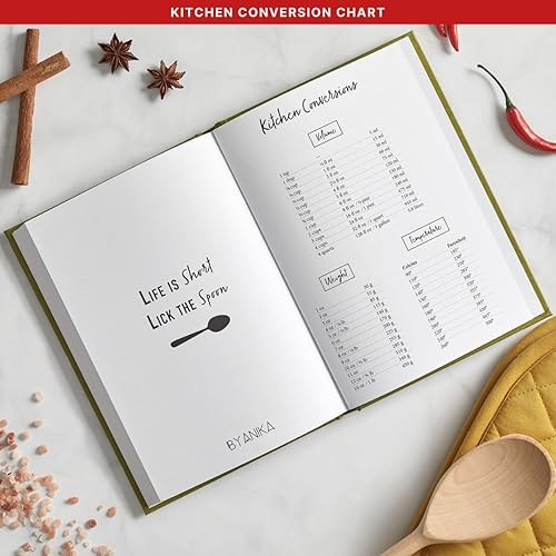 Miniatura 4 de BYANIKA Libro de recetas para recetas propias, 52 recetas, diario de recetas en blanco, cuaderno de tapa dura, escribe tu propio diario de cocina