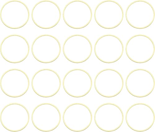 uxcell Anillos de enlace redondos de bisel de círculo hueco de latón, para aretes, collares, fabricación de joyas