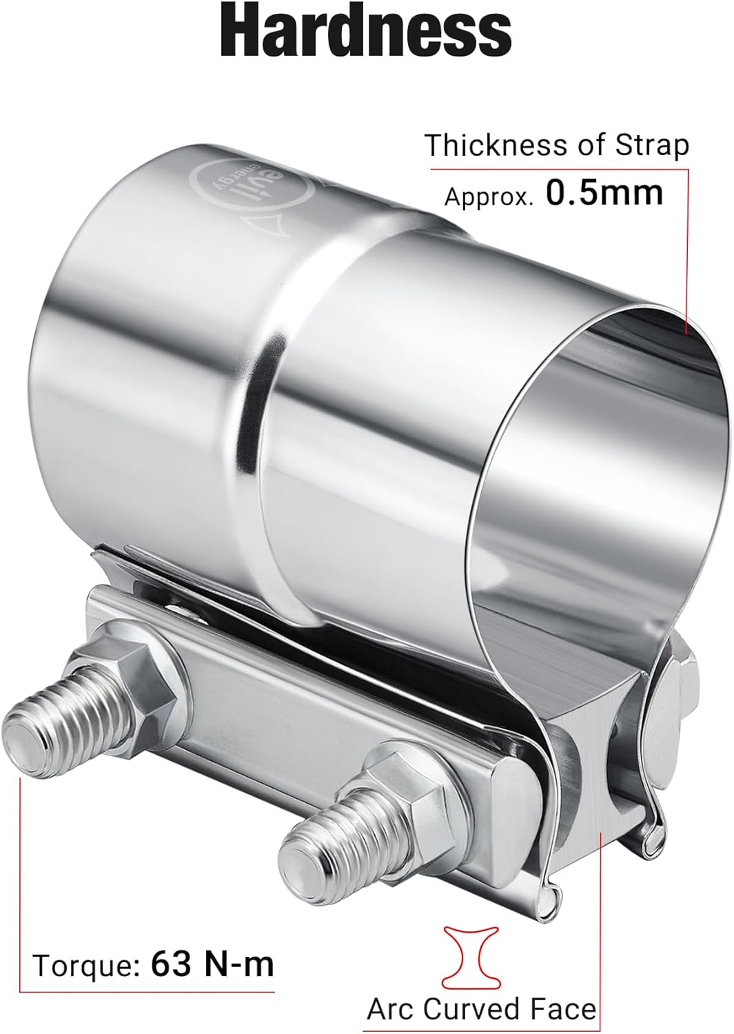 EVIL ENERGY 2.25'' Exhaust Clamp and EVIL ENERGY 2.25" Resonator Muffler Stainless Steel