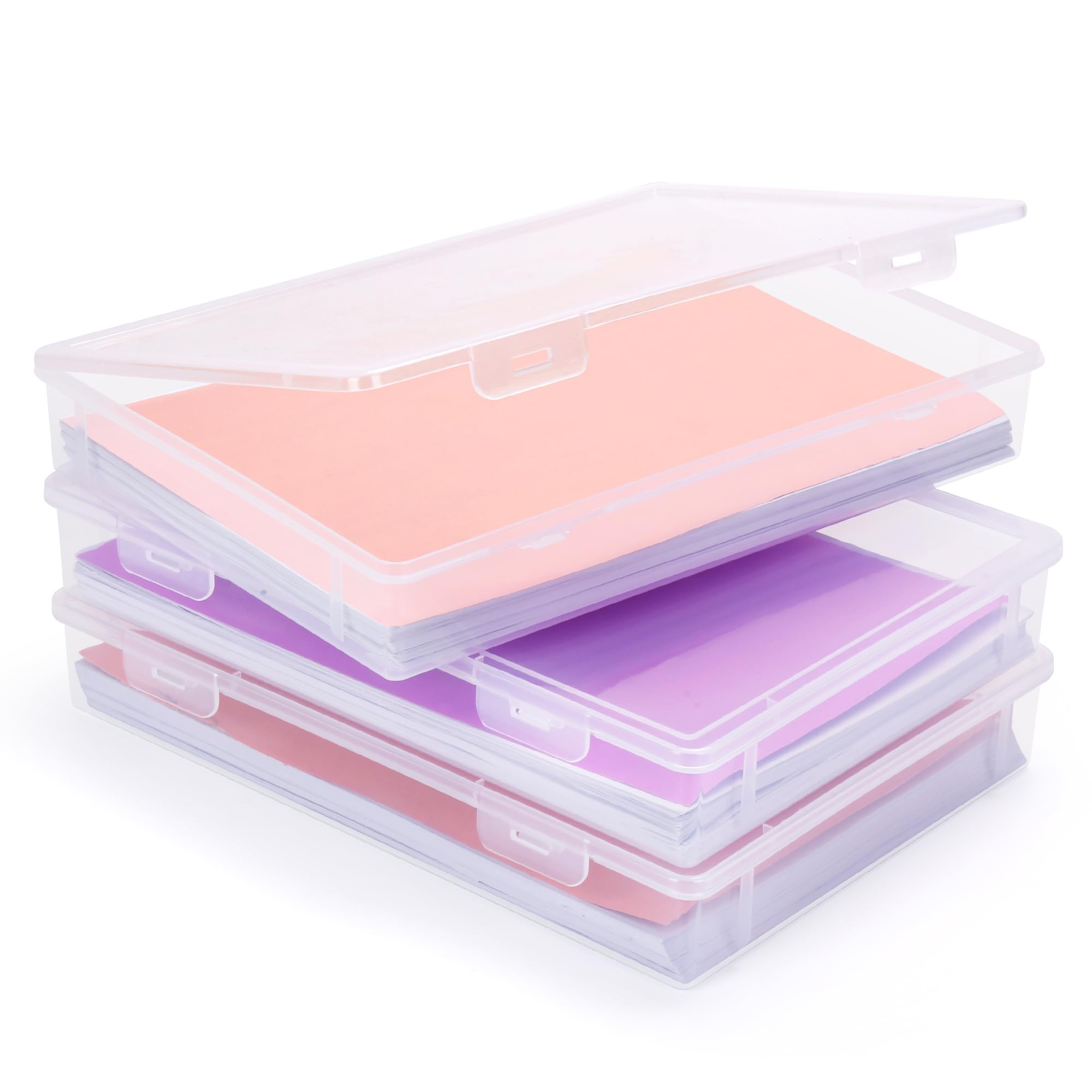Amazon.com: 3Pack A4 Paper Organizer Box, Plastic Scrapbook Paper
