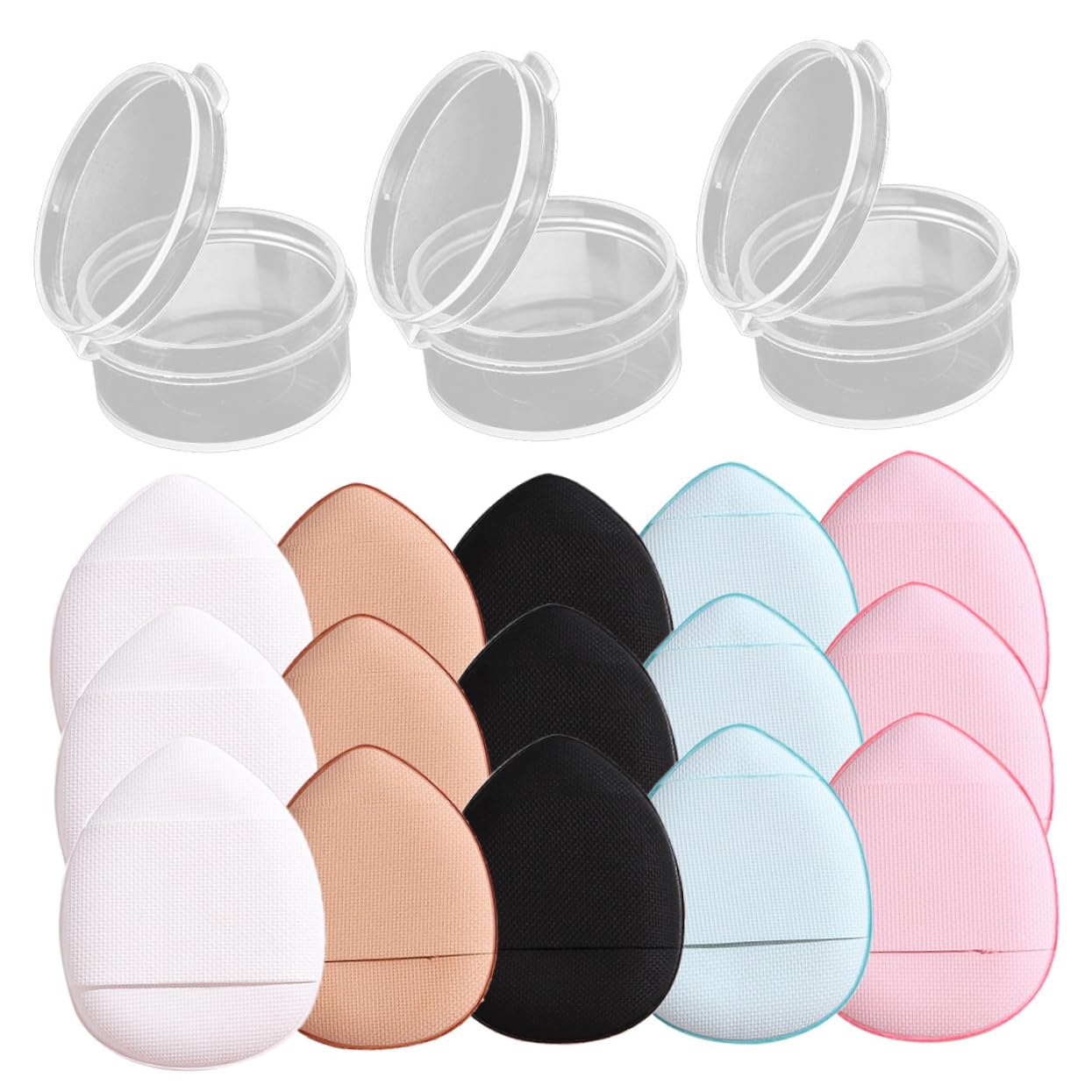 PLAFOPE 15Pcs Mini Finger Makeup for Foundation Powder Application Soft Convenient Finger Pads for Easy Touch Ups for Travel Daily Use for Setting Powder Under