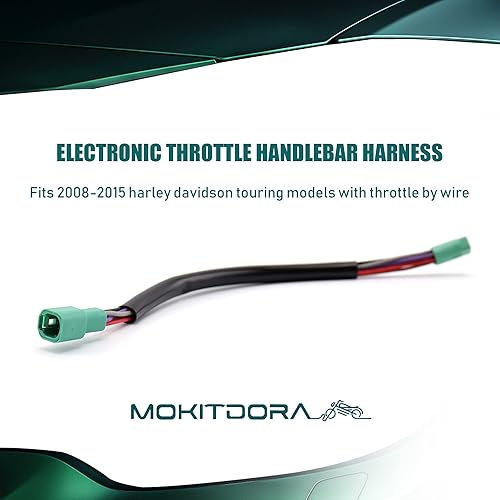 Miniatura 2 de MoKitDora Acelerador electrónico para manillar de 8 pulgadas por arnés de extensión de cable TBW para Harley Touring 2008-2015