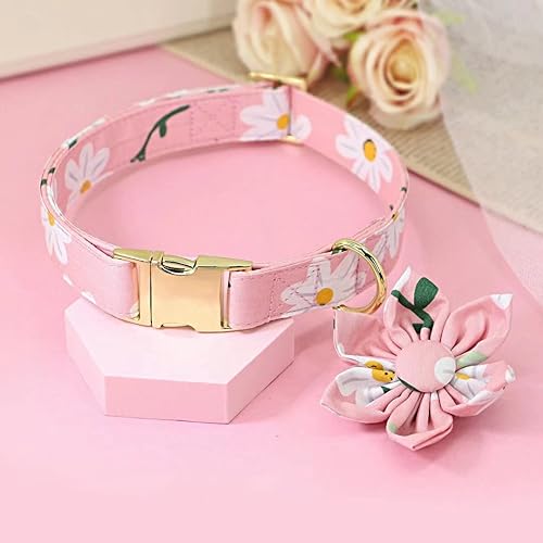 Miniatura 4 de Beirui Collares de perro lindos para niñas con patrones florales vibrantes, collar de perro femenino con flor para caminar, collar ajustable