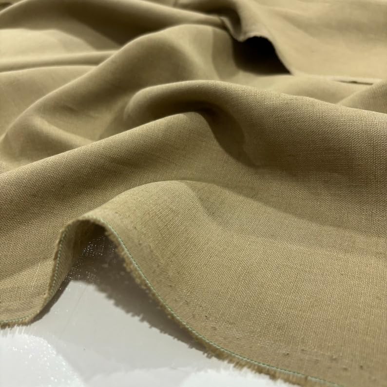 Amazon.com: 100% Linen Fabric Yellowish Coffee European Linen, Natural Dress-Clothing  Fabric, Home Textile(1.64 Yards or 59 inch Width)