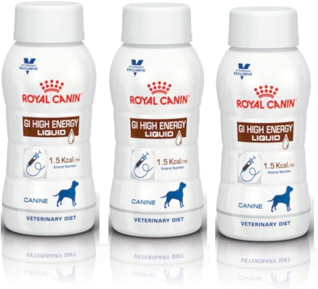 ROYAL CANIN Gastro Intestinal High Energy Liquid for Dogs | 3 x 200 ml | High Energy Demand | Complete Liquid Food | Allows Tube Feeding