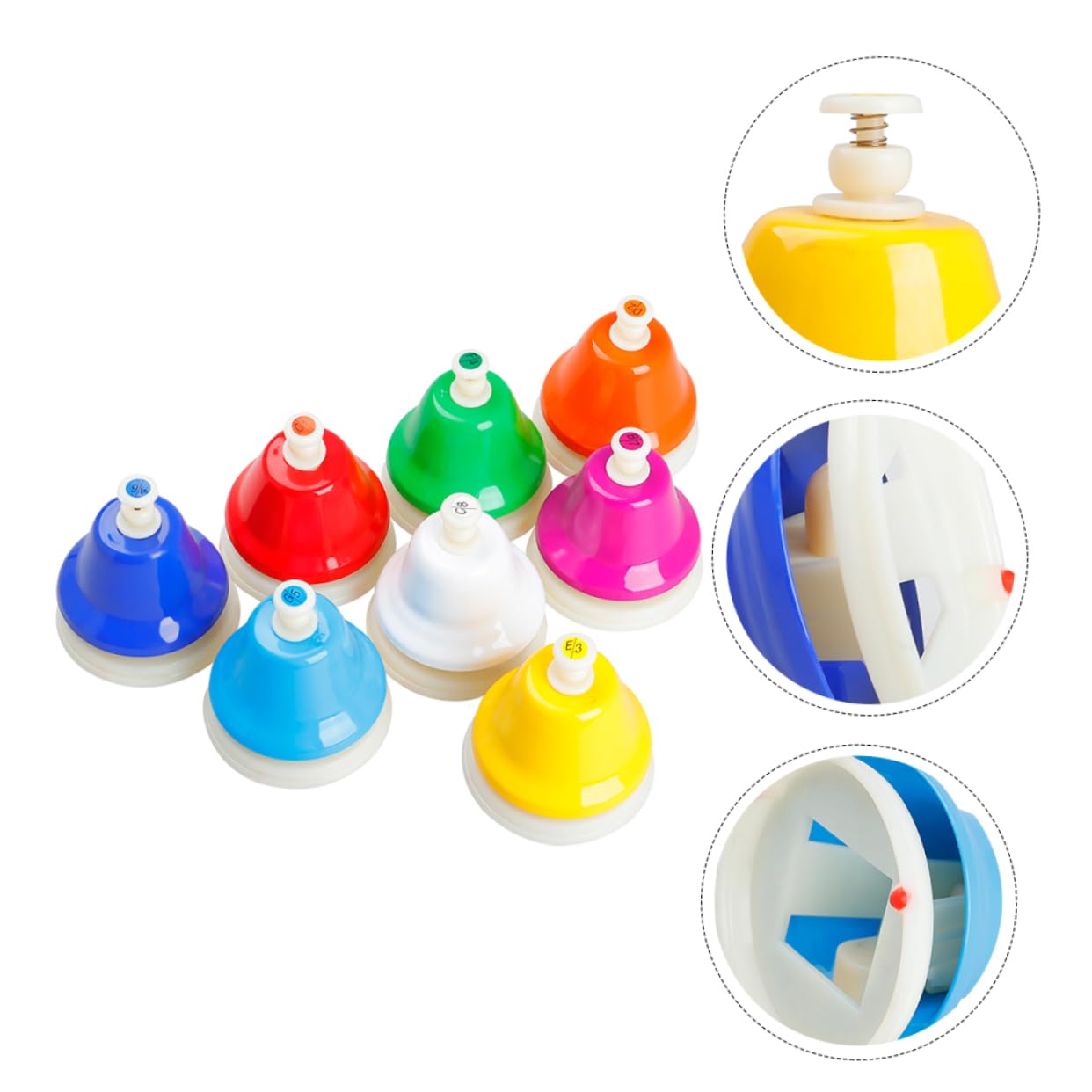 Juguete de Campana de Mano de Metal de 8 Notas, 1 Set | Acero Inoxidable, Ligero para Primaria y Educación, Decoracion Colegio, Campanas Musicales para Niño Niña